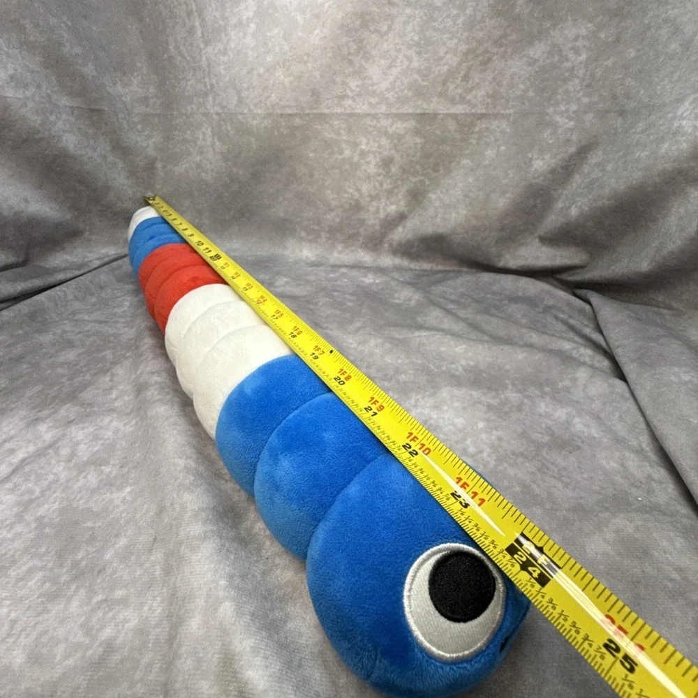 Slither.io Red White Blue Worm Plush Bendable Slitherio Bonkers Toy 24